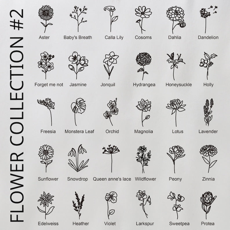 Personalized Birth Flower Disc Necklace, Month Initial Charm Necklace, Chain Necklace Jewellery, Christmas Bridesmaid Gift for Wedding/Mom