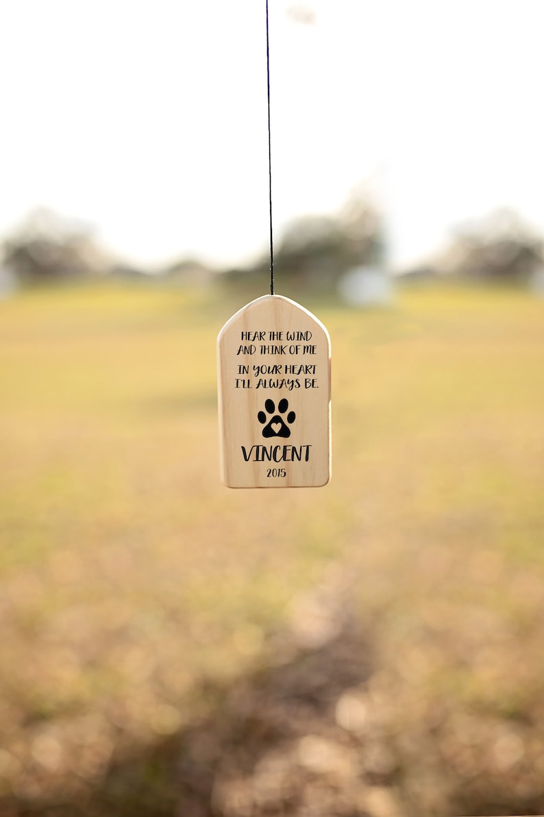 Here The Wind And Think Of Me Pet Memorial Dog Loss of Dog Memorial Pet Memorial Gift Pet Loss Gifts Sympathy Gift Windchime In Memory Bereavement Gift Dog Remembrance il_794xN.3609268364_r1tu.jpg
