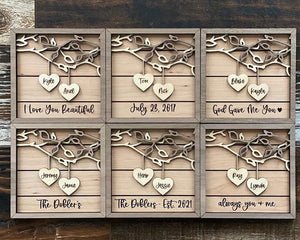 Personalized Wooden Sign | Couples Custom Wood Sign | Anniversary Gift | Personalized Wedding Gift | Valentine Wood Layer Frame Sign | Couples Names Sign
