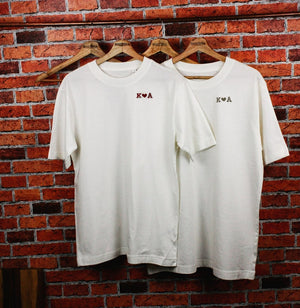 Embroidered partner T-shirts with initial letters and heart | Unisex oversized | personalized | Sweet gift idea | Wedding gift