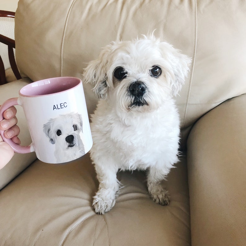 Custom Pet Mug, Personalized Portrait Home Decor, Custom Pet Art, Gift Idea for Dog Lovers, Dog Mom, Pet Memorial, Unique Gift Idea