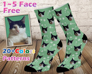 Custom Cat Socks, Cat Photo Socks, Pet Lovers Gift, Cat Gift, Personalized Socks,Cat Gift Socks, Customized Pet Socks, Dog Cat Face Socks