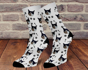 Custom Cat Socks, Cat Photo Socks, Pet Lovers Gift, Cat Gift, Personalized Socks,Cat Gift Socks, Customized Pet Socks, Dog Cat Face Socks