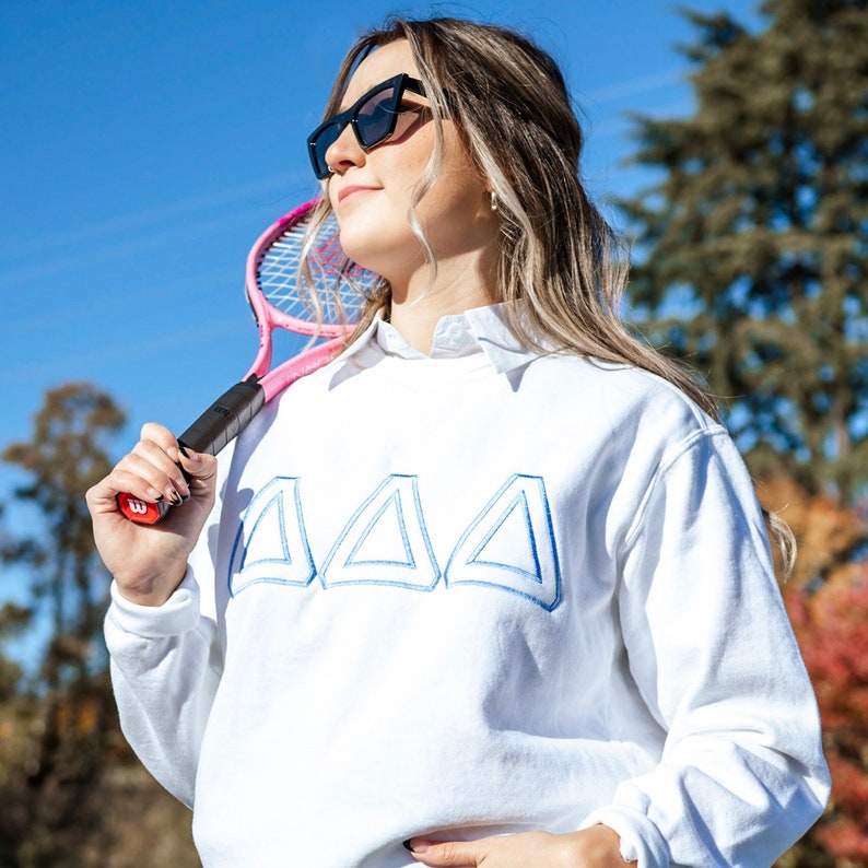 Varsity Greek Letter Embroidered Sorority Crewneck Sweatshirt / Crew Neck Sweatshirt / Big Little Family Letter Sweatshirts il_794xN.3651352783_d8ze.jpg