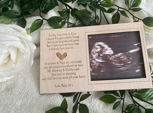 GRANDPARENT TO BE I'm Just A Little Bump Magnet Scan Frame Decoration, Scan Frame. Birthday Gift, Pregnancy Announcement, Gift from Bump