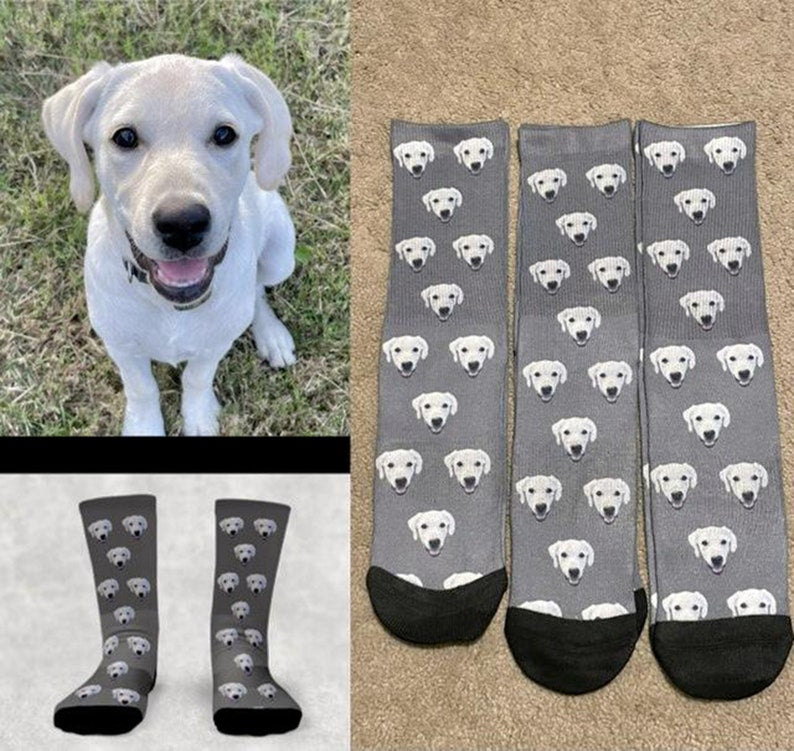 Custom Pet Socks, Customized socks with any photos and text, personalized socks for Dog/cat Lovers,back to school gift,Happy Father s Day