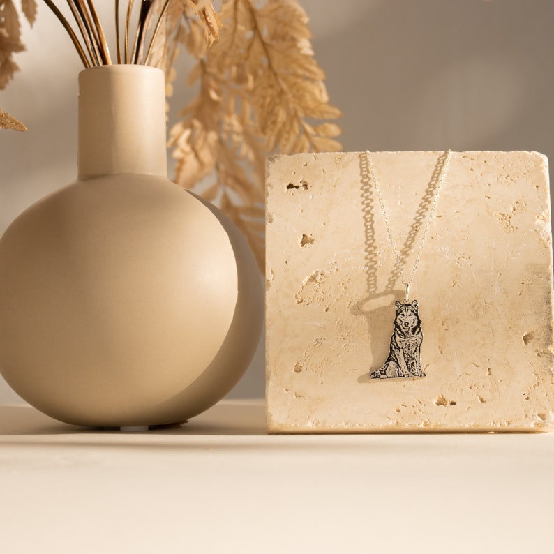 Custom Pet Portrait Necklace Pet Memorial Jewelry Dog Engraved Necklace, Cat Necklace Pet Loss Memorial Gift