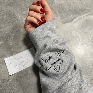 Custom Your Handwriting Embroidered Sweatshirt, Embroidered Couple Message Shirt, Couple Matching Sweatshirt, Personalized Gift For Him Her