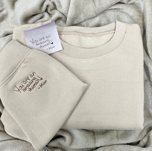 Custom Your Handwriting Embroidered Sweatshirt, Embroidered Couple Message Shirt, Couple Matching Sweatshirt, Personalized Gift For Him Her