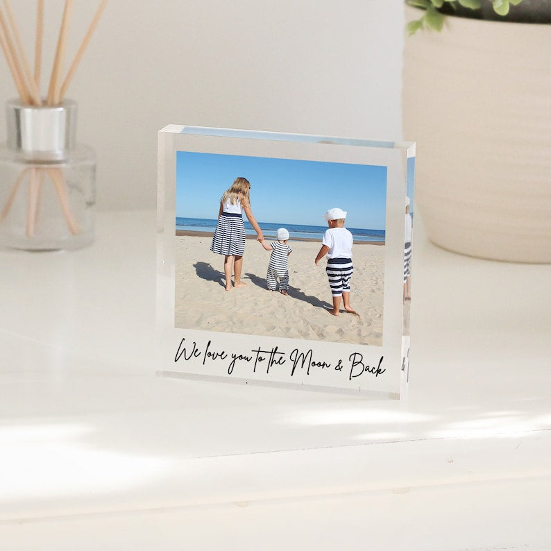 Personalised Photo Block, Freestanding Photo Gift, Custom Photo Block, Family Print, Family Print Frame, Mother's Day Gift