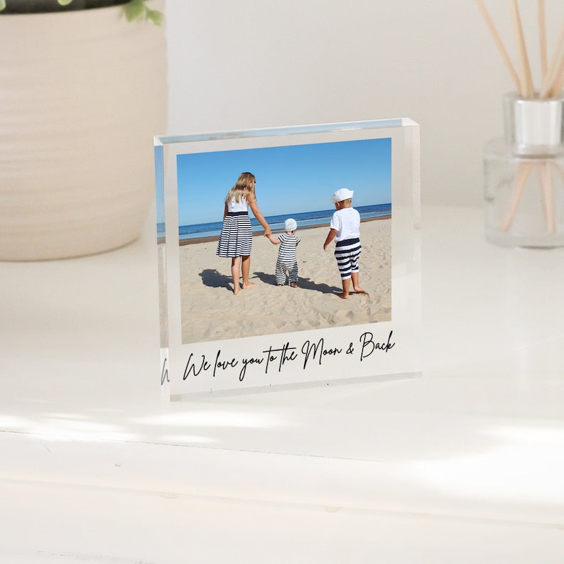 Personalised Photo Block, Freestanding Photo Gift, Custom Photo Block, Family Print, Family Print Frame, Mother's Day Gift
