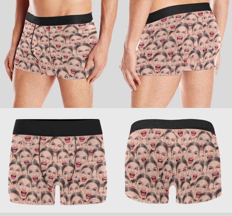 Crazy Face Boxer Briefs, Custom Face Boxer, Personalized Face all over Underwear, Gifts For Husband Boyfriend, Anniversary Gifts to Him