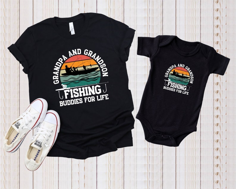 Grandpa and Grandson Fishing Buddies for Life Shirt, Matching Fishing Shirt, Fathers Day Gift, Gift For Grandpa, Fishing Grandpa Shirt