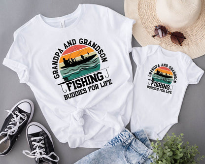 Grandpa and Grandson Fishing Buddies for Life Shirt, Matching Fishing Shirt, Fathers Day Gift, Gift For Grandpa, Fishing Grandpa Shirt