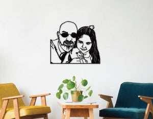 Metal Family Portrait from Photo, Couples Portrait, Immortalize the Moment, Anniversary Gift For Parent, Laser Cut Metal Sign, Handmade Gift