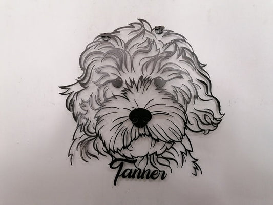Metal Custom Dog Name Wall Art, Personalized From Photo, Puppy Large Metal Wall Art, Home Decoration, Pet Owner Gift, Dog Memorial Gift,