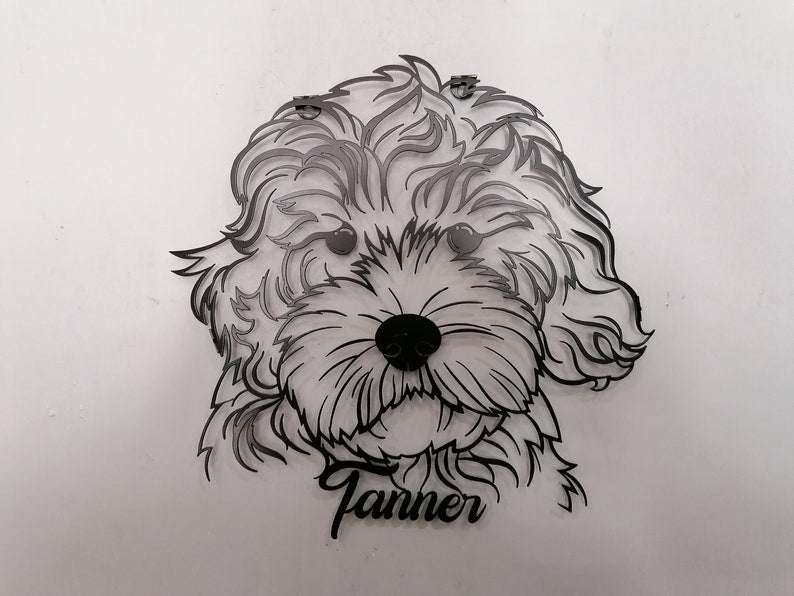 Metal Custom Dog Name Wall Art, Personalized From Photo, Puppy Large Metal Wall Art, Home Decoration, Pet Owner Gift, Dog Memorial Gift,