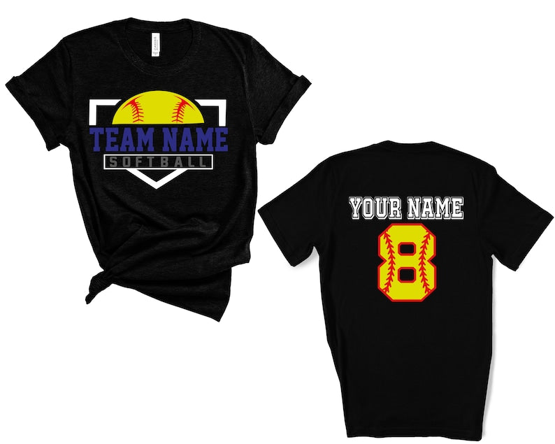 Custom Softball Shirts, Softball Numbers Shirt, Personalized Softball Tees, Softball Spirit wear, Softball shirts, Softball Team il_794xN.3775637659_mjlg.jpg?v=1714119444
