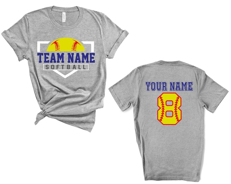 Custom Softball Shirts, Softball Numbers Shirt, Personalized Softball Tees, Softball Spirit wear, Softball shirts, Softball Team il_794xN.3775647613_4s7d.jpg?v=1714119444