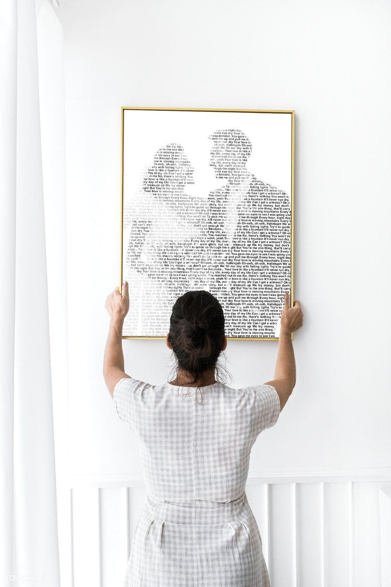 Wedding Song Lyrics from Photo Personalized First Dance Favorite Song Canvas Print 1st Anniversary Custom Sign Framed Fathers Day Gift