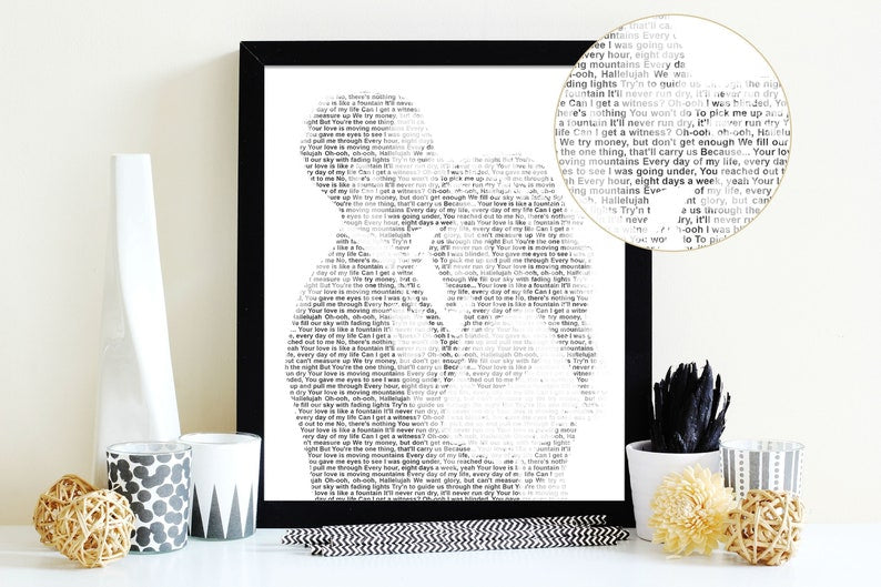 Wedding Song Lyrics from Photo Personalized First Dance Favorite Song Canvas Print 1st Anniversary Custom Sign Framed Fathers Day Gift