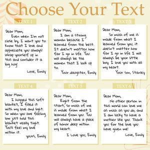 Mothers Day Gifts - Gifts for Mom - Personalized Mom Blanket - Letter to Mom w/ Your Own Finish - Mom Gifts from Daughter, Son