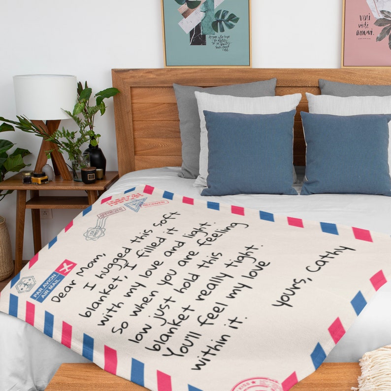 Mothers Day Gifts - Gifts for Mom - Personalized Mom Blanket - Letter to Mom w/ Your Own Finish - Mom Gifts from Daughter, Son