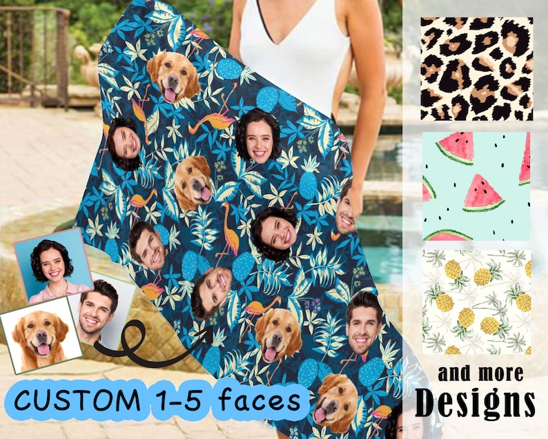Dog Faces Custom Photo Pool Beach Bath Towel ,custom Face bath towels , Bachelorette Party towels, Beach Bath Towels Personalized, Beach Towel With face il_794xN.3803574598_opzy.jpg?v=1719459003