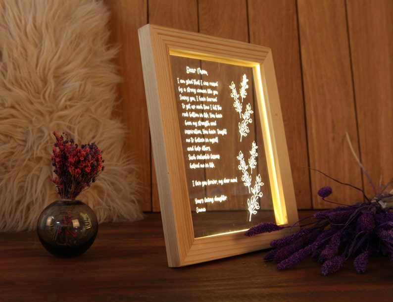 Personalized Hand-Written Letter Night Light - Mother's Day Gift Ideas - Mothers Day Gift - Gift for Mom - Grandma Nana Mommy Birthday Gifts