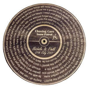 Custom Wooden Song Lyric Wall Art Record Personalised with Your Song & Names and Date - Wedding Wall Art, 5th Anniversary Gift, wood, Vinyl