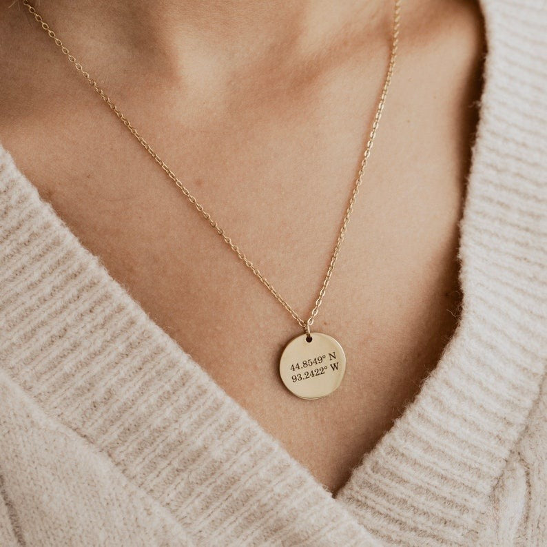 Personalized Handmade Medallion Pendant Custom Name Coin Necklace Jewelry Charm Necklace Back to College Gift Initial Disc
