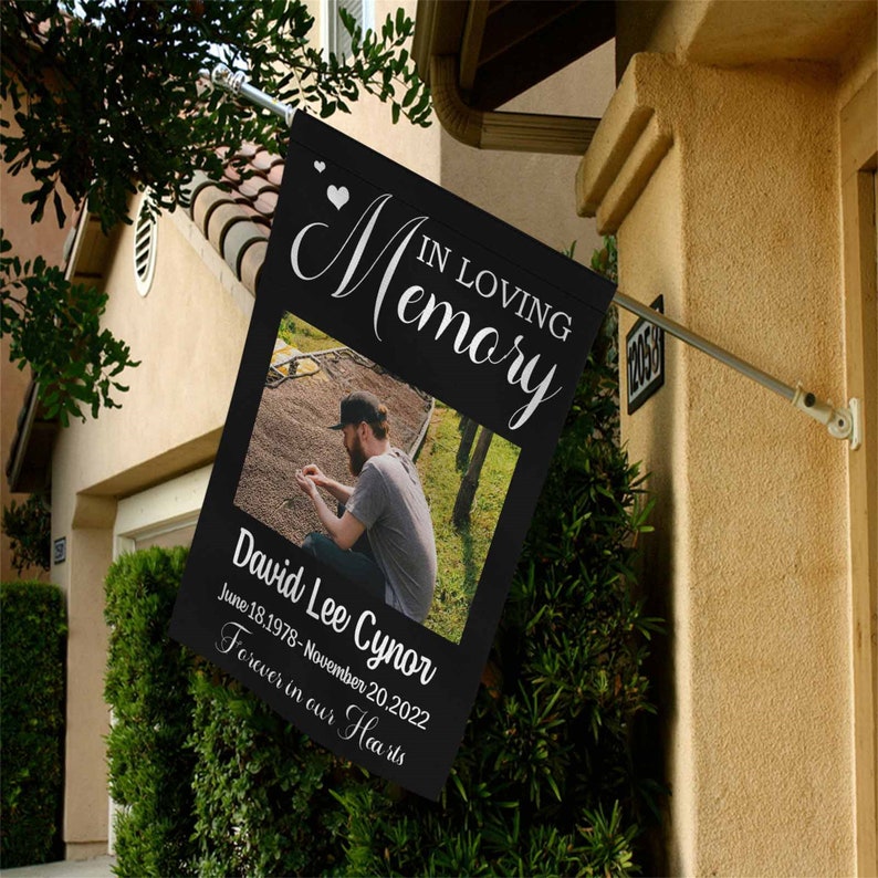 Personalized Memorial Garden Flag: Custom Photo & Name Memorial Gift For Family Member