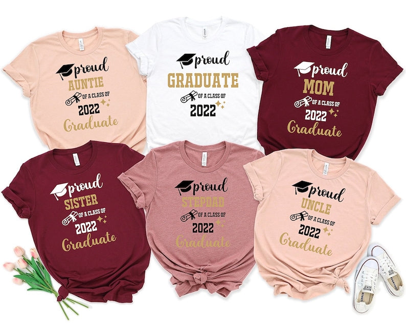 Class of 2025 Graduation Family Shirts, Personalized Graduation Shirts, Proud Graduate Shirts, Custom Grad, Matching Family Graduation Shirt