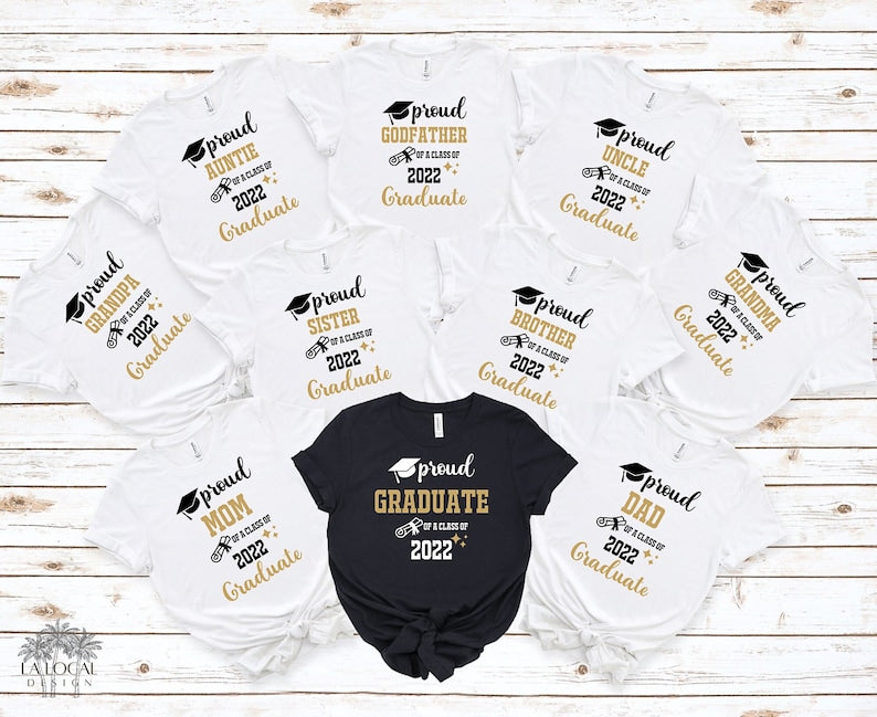 Class of 2025 Graduation Family Shirts, Personalized Graduation Shirts, Proud Graduate Shirts, Custom Grad, Matching Family Graduation Shirt