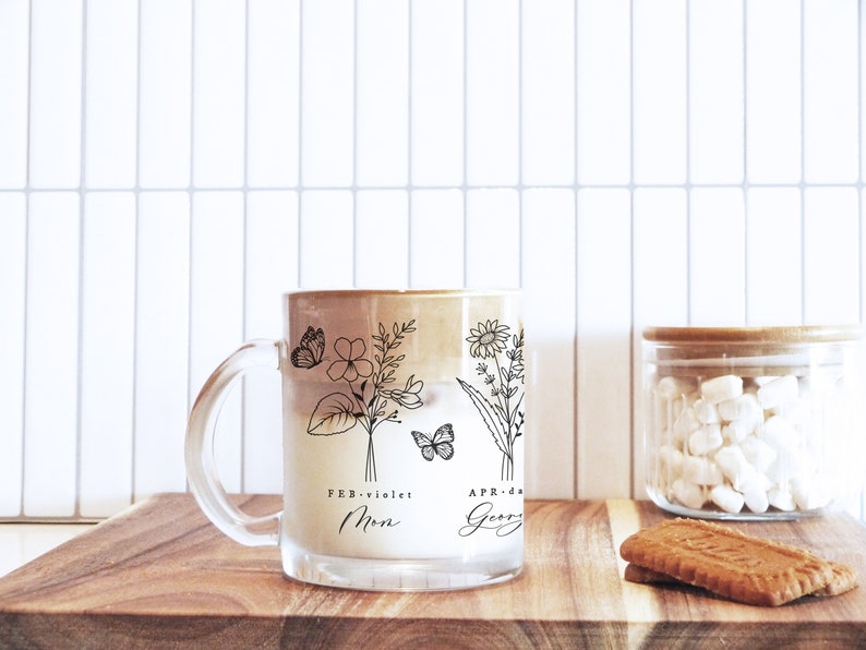 Custom Family Birth Flowers Mug | Personalized Birth Month Flower Mug | Personalized Gifts For Mom | Mothers Day Gift | New Mom Gift