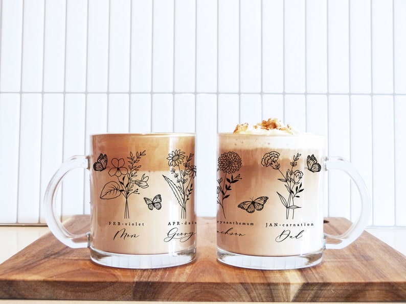 Custom Family Birth Flowers Mug | Personalized Birth Month Flower Mug | Personalized Gifts For Mom | Mothers Day Gift | New Mom Gift