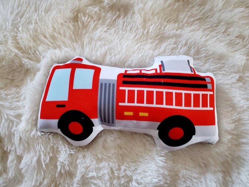 Firetruck Pillow, Schoolbus Pillow, Construction Truck Pillow, Garbage truck Decorative Pillow, Kids Room Decor, Boys Decor