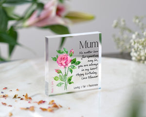 Birthday Gift Birth Flower | Personalised Birth Flower Plaque | Personal Birth Flower | Gift For Her | Age Gift, 18th 21st 30th 50th 60th