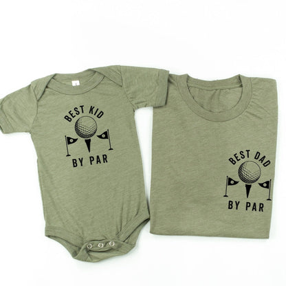 Best Dad + Kid By Par - Father and Son Shirts | Father's Day Gift | Father and Daughter Shirts | Golf Tee