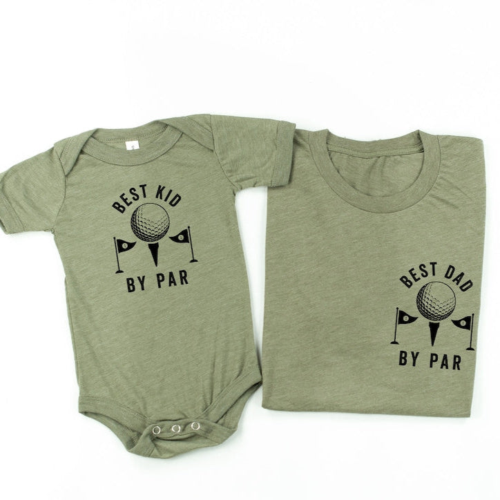 Best Dad + Kid By Par - Father and Son Shirts | Father's Day Gift | Father and Daughter Shirts | Golf Tee