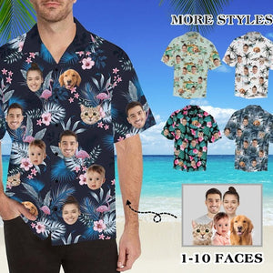 Custom Face Hawaiian Shirt, Personalized Hawaii Shirt with Any Images, Button Downs Shirt for Men, Gift for father