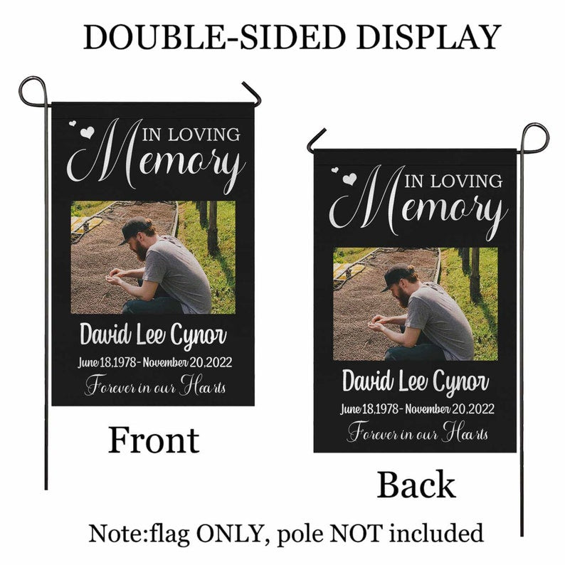 Personalized Memorial Garden Flag: Custom Photo & Name Memorial Gift For Family Member
