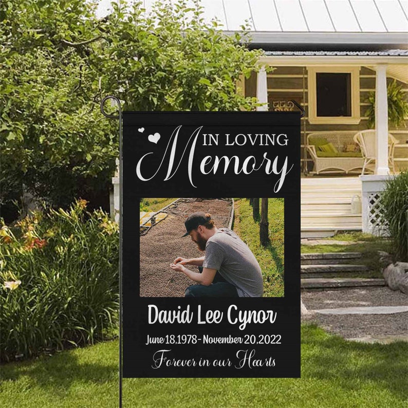 Personalized Memorial Garden Flag: Custom Photo & Name Memorial Gift For Family Member