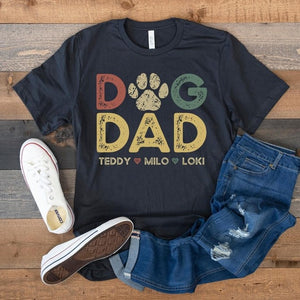 Personalized Dog Dad Vintage Shirt with Dog Names, Gift for Dog Dad, Custom Dog Dad Shirt with Pet Names, Dog Owner Shirt