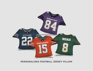 FOOTBALL KIDS PILLOW - Custom Jersey Football Pillow - Kids Toss Pillow - Football Lover Gift - Print Shape Pillow