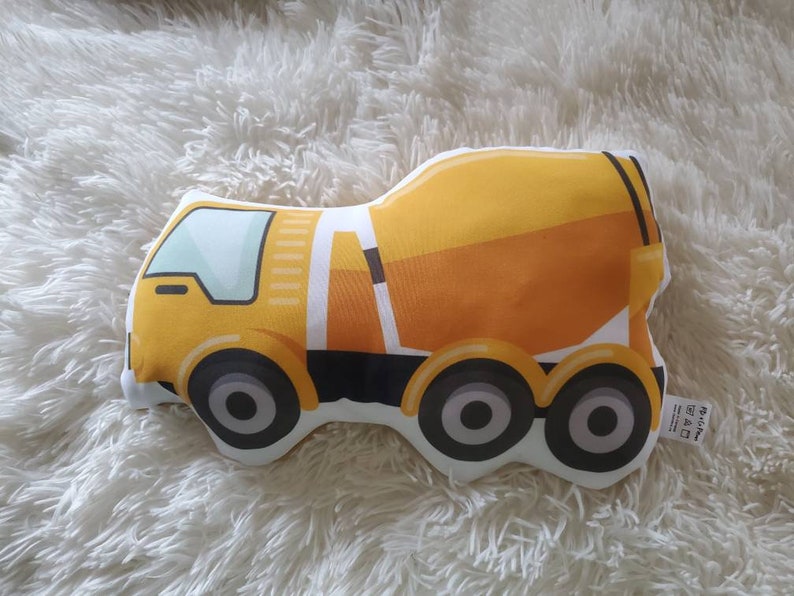 Firetruck Pillow, Schoolbus Pillow, Construction Truck Pillow, Garbage truck Decorative Pillow, Kids Room Decor, Boys Decor