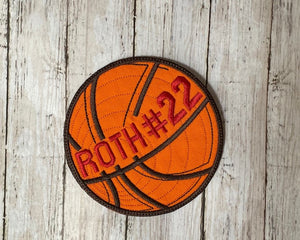Personalized Basketball Embroidered Patch, College Embroidered Custom Applique Sports Patch Coach Team Patch Name Tag
