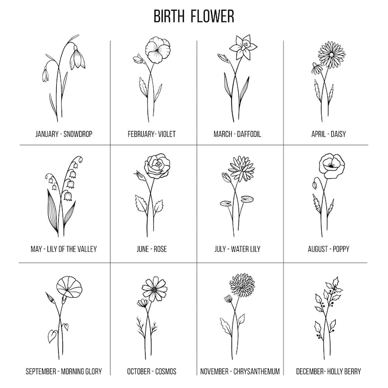 Birth Flower Wooden Birthday Chopping Board