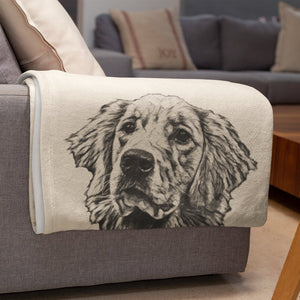 Custom Pet Pen Art Portrait Blanket, Personalized Dog Photo Throw Blanket