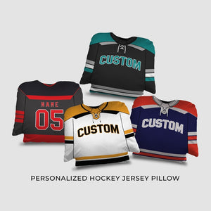 HOCKEY JERSEY PILLOW - Personalized Name, Number and Hockey Team Pillow - Kids Room D cor - Hockey Player Gift - Sofa Pillow